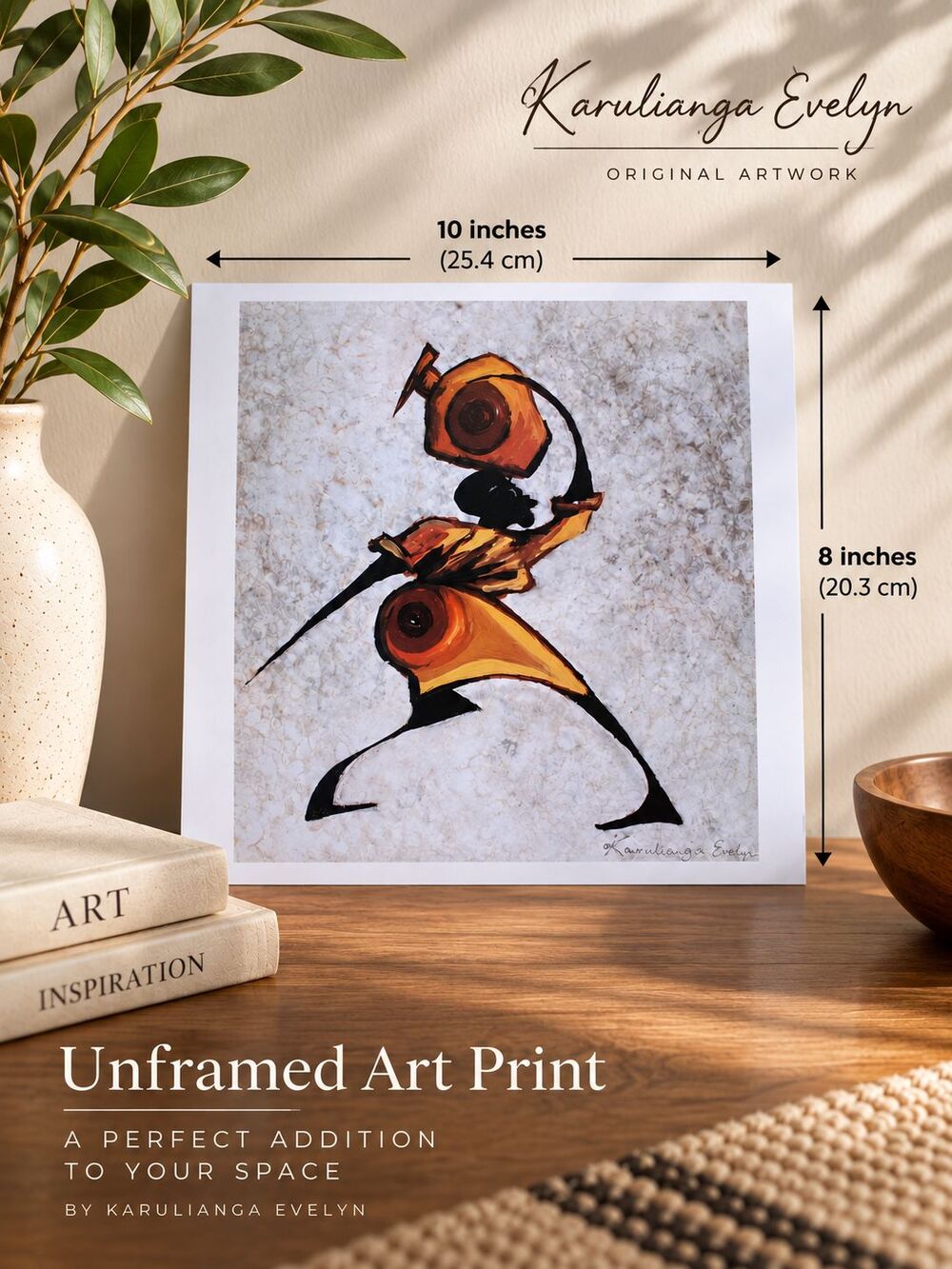 Karulianga Evelyn African Abstract Art Print 8x10 Unframed Signed Wall Decor
